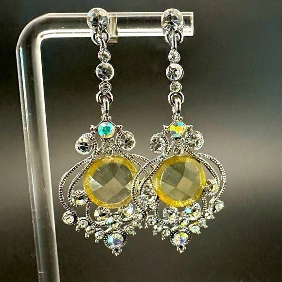 Statement Dangling Rhinestone Earrings - Picture 4 of 14